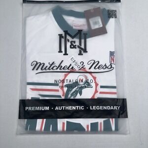 NWT Miami Dolphins Team Origins Premium Mitchell & Ness Vintage Logo Tee (Medium